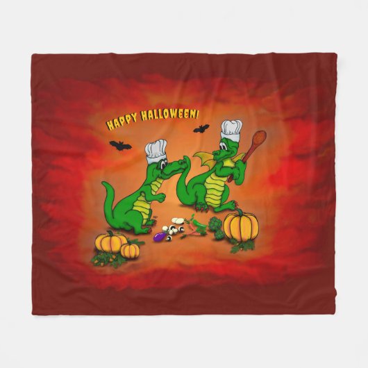 Couverture Polaire Dragons - Joyeux Halloween ! Aujourd'hui je vais c (Devant (Horizontal))
