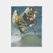 Couverture Polaire Dragons Steampunk & Dauphins Panneau Mur Art (Devant)
