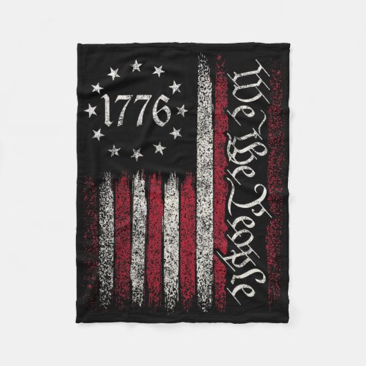 Couverture Polaire Drapeau 1776 Constitution Jour de l'Indépendance A (Devant)