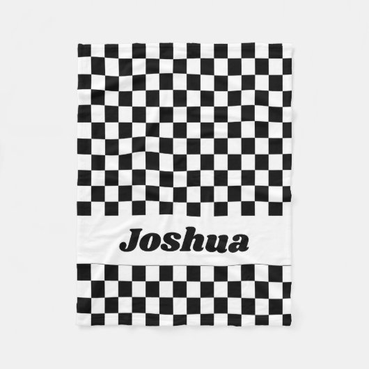 Couverture Polaire Drapeau à damier noir et blanc (Devant)