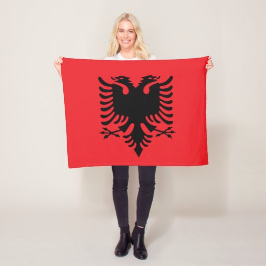 Couverture Polaire drapeau albanais (En situation)