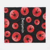 Couverture Polaire Drapeau albanais de sourire (Devant (Horizontal))