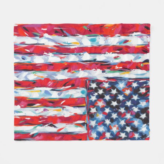 Couverture Polaire Drapeau américain (Devant (Horizontal))