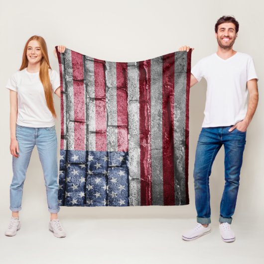 Couverture Polaire Drapeau américain (En situation)