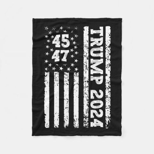Couverture Polaire Drapeau américain 2024 Trump 47 (Devant)