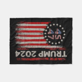 Couverture Polaire Drapeau américain 47 Trump 2024 (Devant (Horizontal))