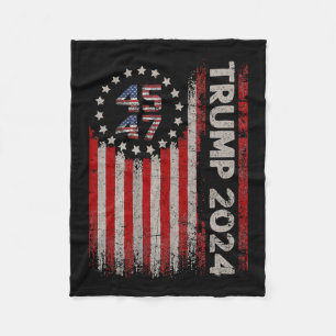 Couverture Polaire Drapeau américain 47 Trump 2024