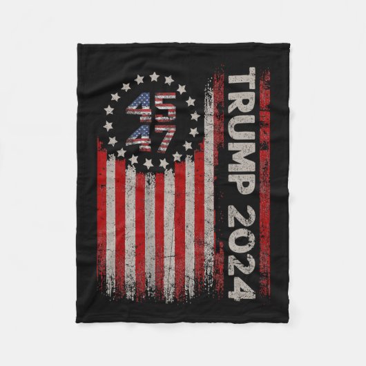 Couverture Polaire Drapeau américain 47 Trump 2024 (Devant)
