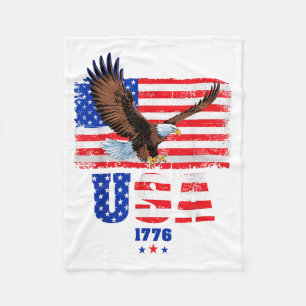 Couverture Polaire Drapeau américain aigle patriotique Jour de l'Indé