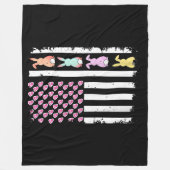 Couverture Polaire Drapeau américain américain avec lapin pour le jou (Devant)