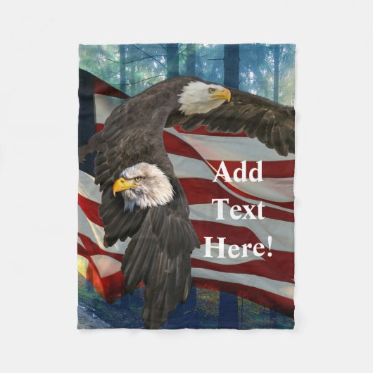 Couverture Polaire Drapeau américain Bald Eagle (Devant)