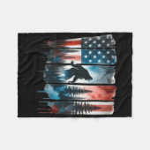 Couverture Polaire Drapeau Américain Bigfoot Sasquatch Patriotique 4è (Devant (Horizontal))