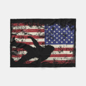 Couverture Polaire Drapeau américain de Bigfoot 4 juillet patriotique (Devant (Horizontal))