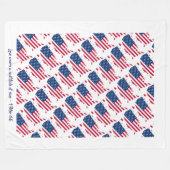 Couverture Polaire Drapeau américain de citation chrétienne personnal (Devant (Horizontal))