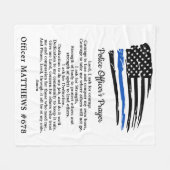 Couverture Polaire Drapeau américain de la ligne bleue mince (Devant (Horizontal))