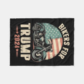 Couverture Polaire Drapeau américain de moto pour Trump 2024 (Devant (Horizontal))