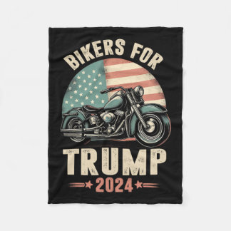 Couverture Polaire Drapeau américain de moto pour Trump 2024