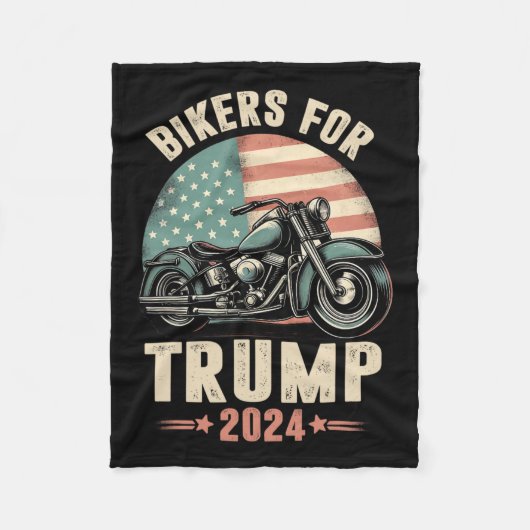 Couverture Polaire Drapeau américain de moto pour Trump 2024 (Devant)
