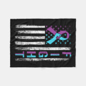 Couverture Polaire Drapeau américain de sensibilisation à la préventi (Devant (Horizontal))