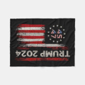 Couverture Polaire Drapeau américain de Trump 2024 (à l'arrière) (Devant (Horizontal))