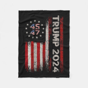 Couverture Polaire Drapeau américain de Trump 2024 (à l'arrière)
