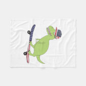 Couverture Polaire Drapeau américain Dinosaure Skate (Devant (Horizontal))