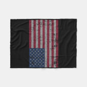 Couverture Polaire Drapeau Américain Distress Vers Le Bas États-Unis (Devant (Horizontal))
