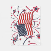 Couverture Polaire Drapeau américain et feux d'artifice (Devant)