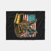 Couverture Polaire Drapeau américain Halloween Crâne (Devant (Horizontal))