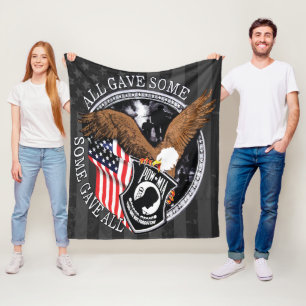 Couverture Polaire Drapeau américain, hommage à l'aigle militaire pat