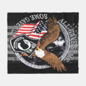 Couverture Polaire Drapeau américain, hommage à l'aigle militaire pat (Devant (Horizontal))