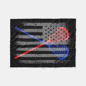 Couverture Polaire Drapeau américain Lacrosse 1 (Devant (Horizontal))