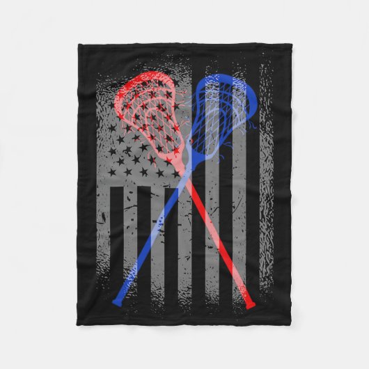 Couverture Polaire Drapeau américain Lacrosse 1 (Devant)