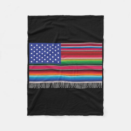 Couverture Polaire Drapeau Américain Mexicain Serape Cinco De Mayo Po (Devant)