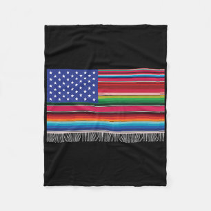 Couverture Polaire Drapeau Américain Mexicain Serape Cinco De Mayo Po