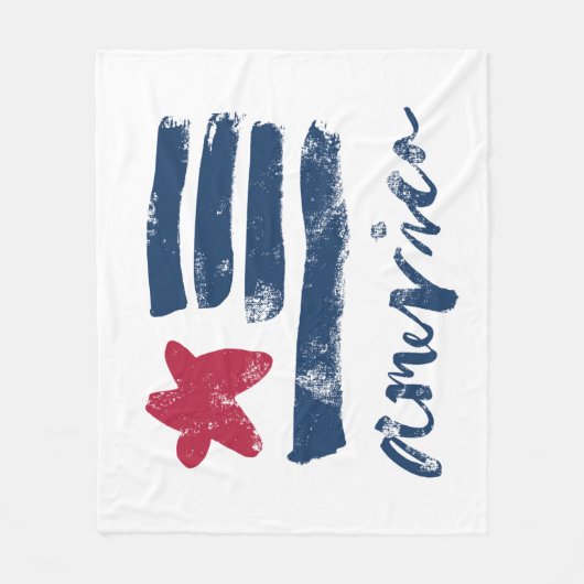 Couverture Polaire Drapeau américain Paintstrokes (Devant)