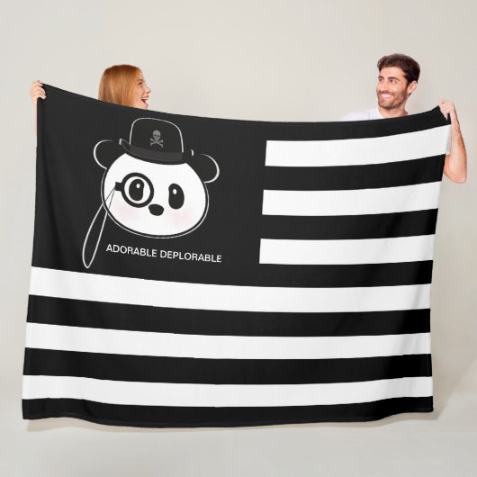 Couverture Polaire Drapeau américain Panda Bear US Drapeau Thème (En situation)