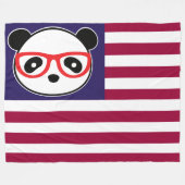 Couverture Polaire Drapeau américain Panda Bear US Drapeau Thème (Devant (Horizontal))