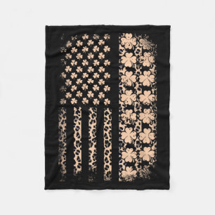 Couverture Polaire Drapeau américain patriotique léopard trèfle stPat
