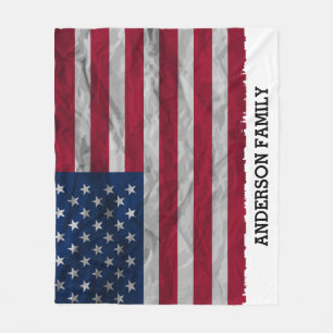 Couverture Polaire Drapeau américain patriotique personnalisé