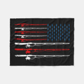 Couverture Polaire Drapeau américain Pêche bâton Pêche Ailleurs Wi-Fi (Devant (Horizontal))