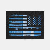 Couverture Polaire Drapeau américain Pêcheur Pêcheur Funny B Fisherma (Devant (Horizontal))