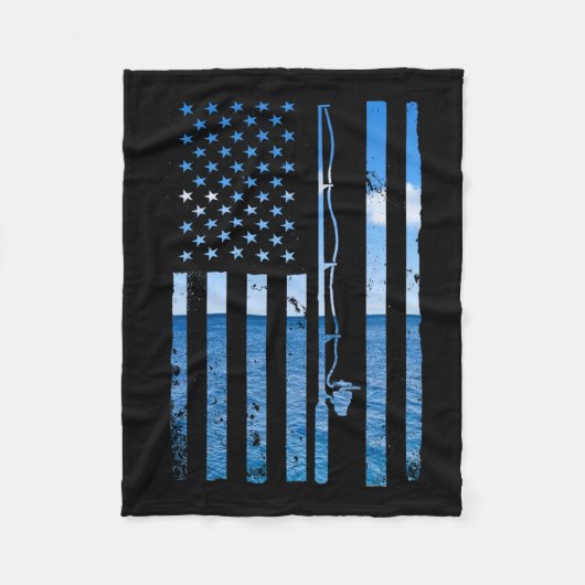 Couverture Polaire Drapeau américain Pêcheur Pêcheur Funny B Fisherma (Devant)