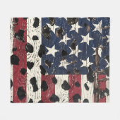 Couverture Polaire Drapeau américain rustique imprimé léopard (2) (Devant (Horizontal))