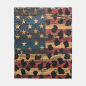 Couverture Polaire Drapeau américain rustique imprimé léopard (4) (Devant)