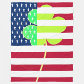 Couverture Polaire Drapeau américain Shamrock St. Patrick USA Irlande (Devant)