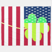 Couverture Polaire Drapeau américain Shamrock St. Patrick USA Irlande (Devant (Horizontal))