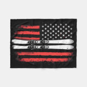 Couverture Polaire Drapeau américain Ski alpin (Devant (Horizontal))