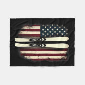 Couverture Polaire Drapeau américain Ski alpin _4 (Devant (Horizontal))