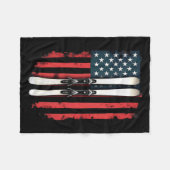 Couverture Polaire Drapeau américain Ski alpin _6 (Devant (Horizontal))